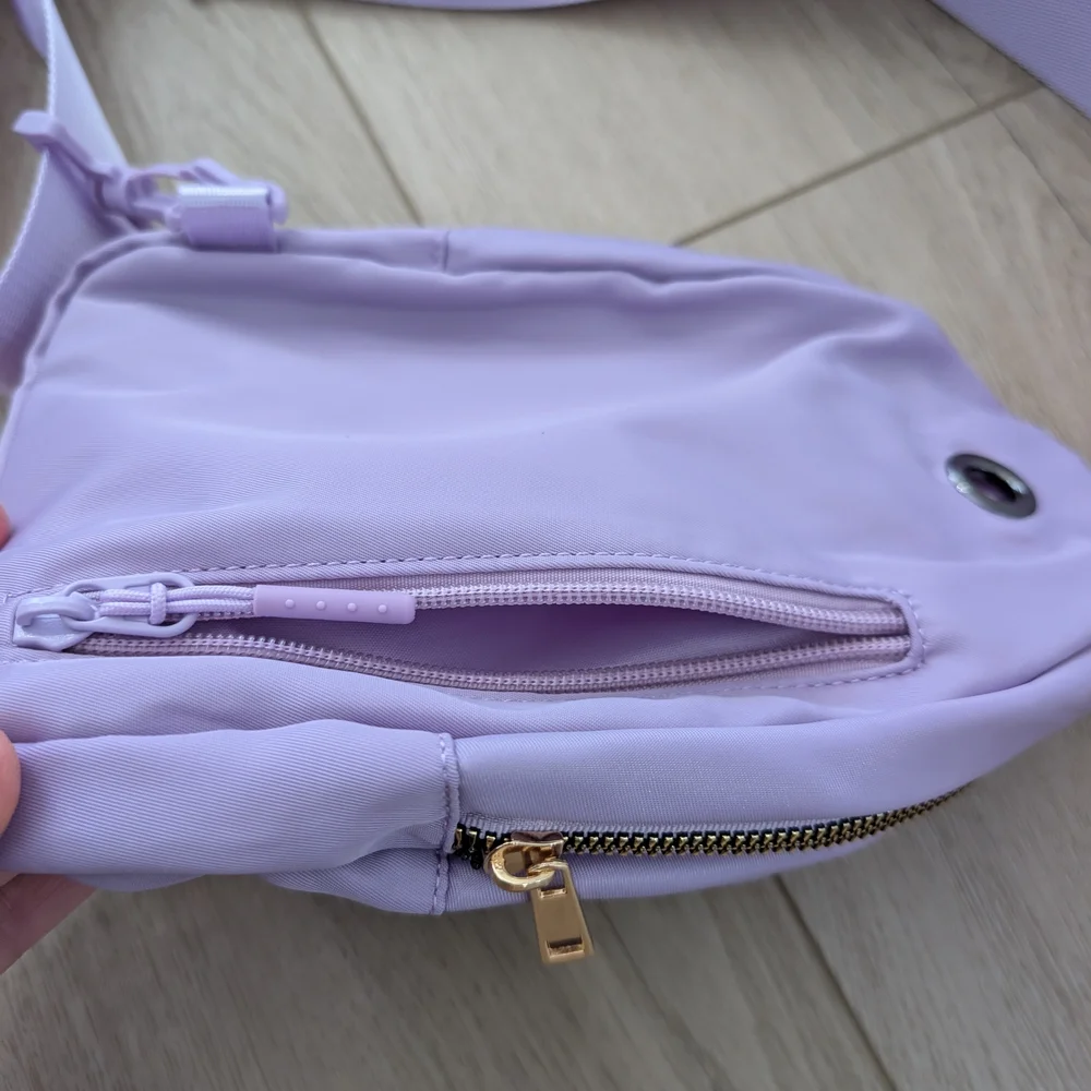 Lavender Sling Bag with Gold B Initial Accent NWT Girls Gift